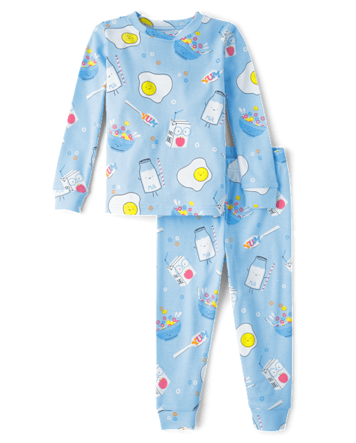 Baby And Toddler Boys Breakfast Henley Snug Fit Cotton Pajamas