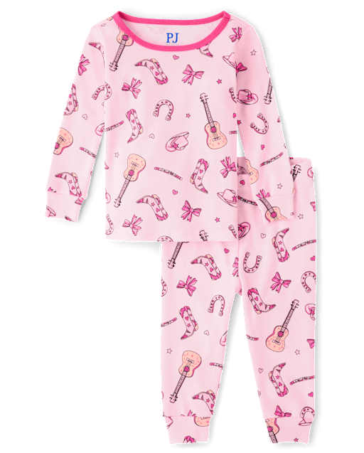 Baby And Toddler Girls Bow Cowgirl Snug Fit Cotton Pajamas