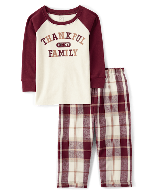 Pyjama assorti en coton et flanelle pour bébé et enfant en bas âge, reconnaissant pour la famille