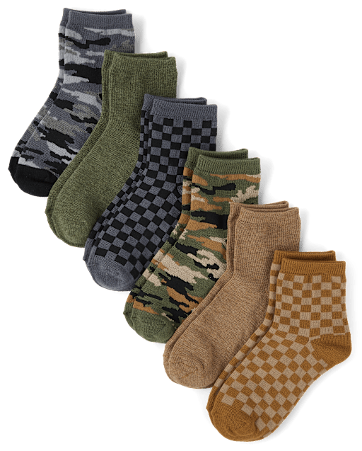 Lot de 6 paires de chaussettes mi-longues camouflage pour garçon