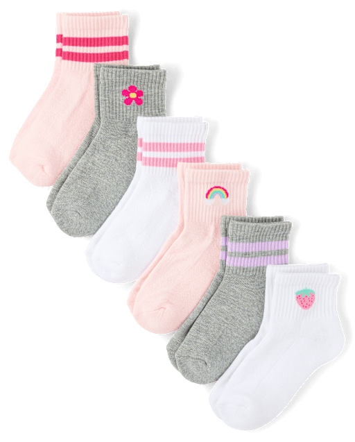 Toddler Girls Icon Cushioned Midi Socks 6-Pack