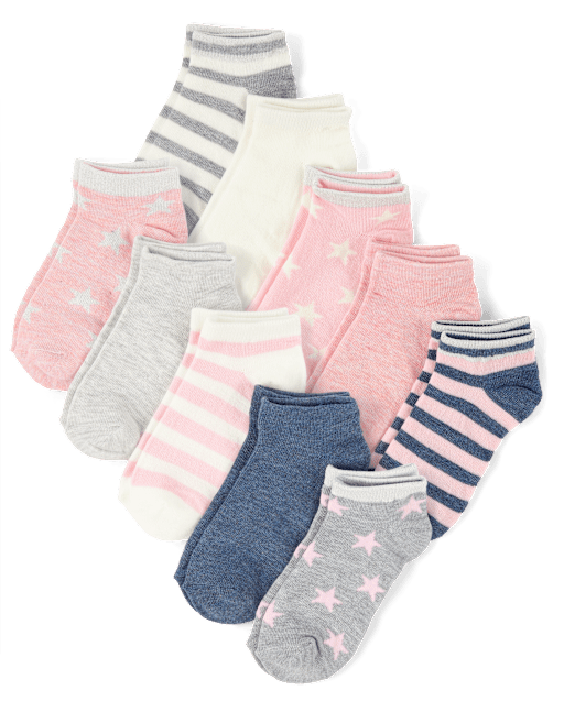 Girls Star Ankle Socks 10-Pack
