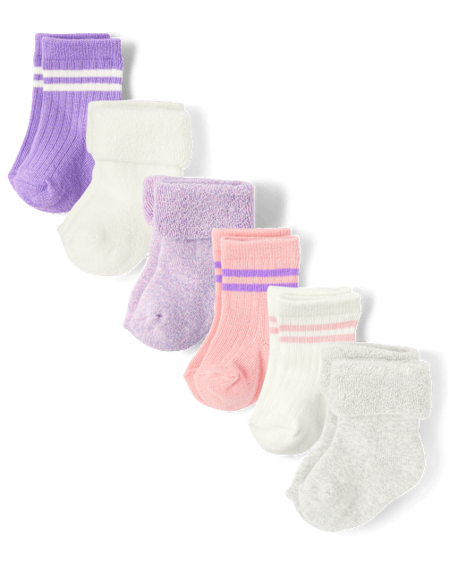 Baby Girls Striped Midi Socks 6-Pack