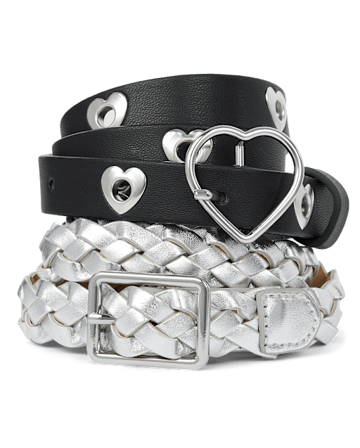 Girls Heart Belt 2-Pack