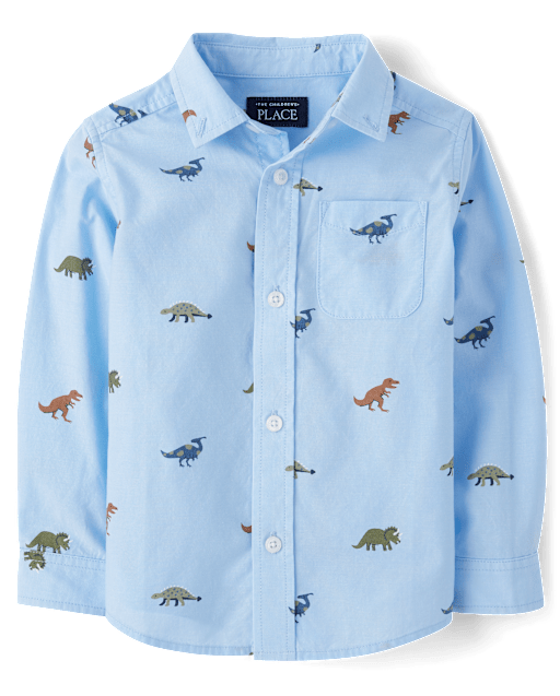 Baby And Toddler Boys Dino Button Up Shirt