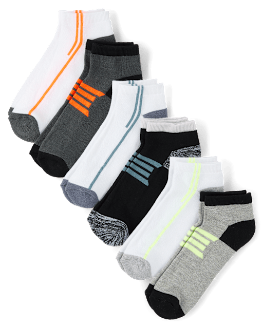 Lot de 6 paires de chaussettes rembourrées colorblock pour garçon