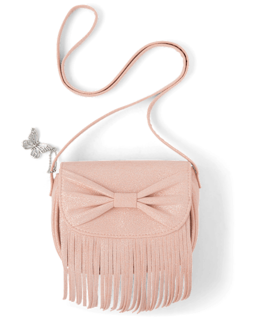 Girls Shimmer Bow Fringe Bag