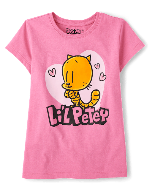 Girls Dog Man Lil Petey Graphic Tee