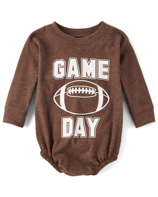 Baby Football Game Day Graphic Bubble Bodysuit