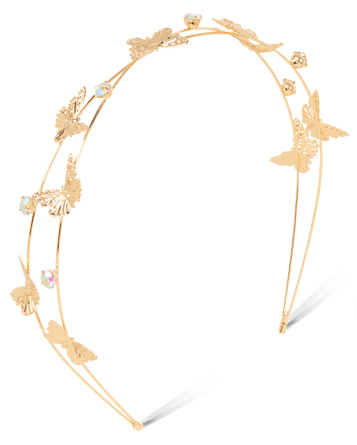 Bandeau papillon orné de bijoux pour filles