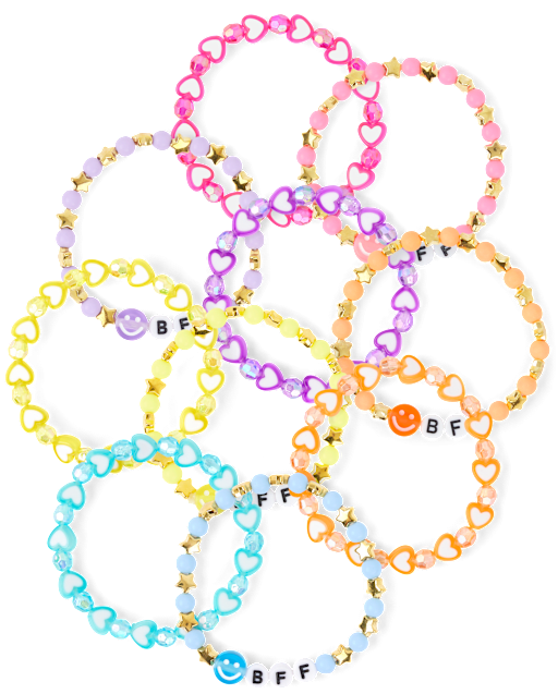Girls BFF Beaded Bracelet 10-Pack