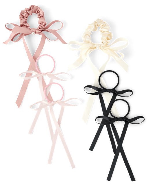 Lot de 6 chouchous à nœud pour fille