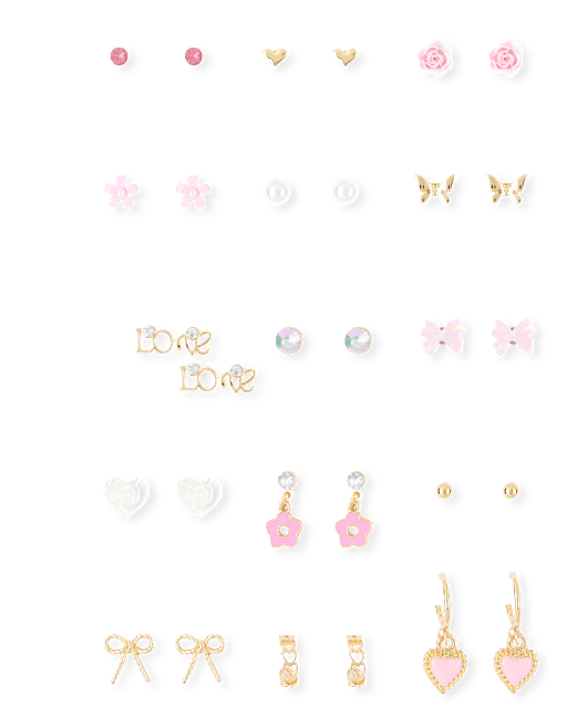 Girls Bow Earrings 15-Pack