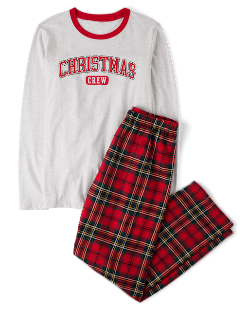 Adult Matching Family Christmas Crew Cotton And Flannel Pajamas