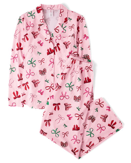 Womens Mommy And Me Holiday Bow Pajamas