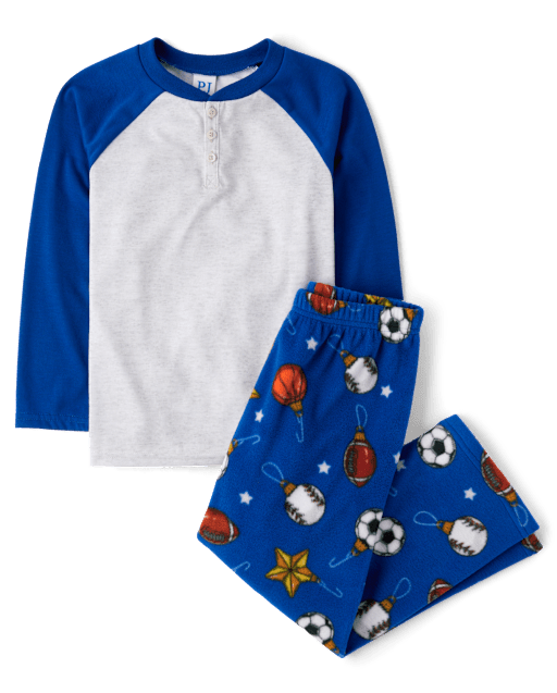Pyjama Henley à ornements sportifs pour garçons