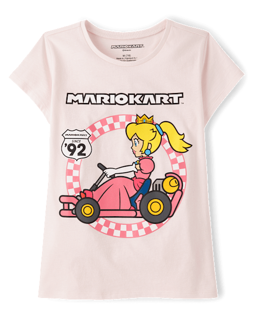 Girls Princess Peach Mario Kart Graphic Tee