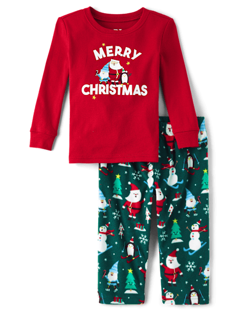 Toddler Matching Family Merry Christmas Cotton And Microfleece Pajamas