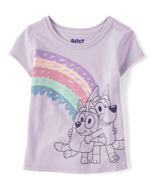 Toddler Girls Rainbow Bluey Graphic Tee