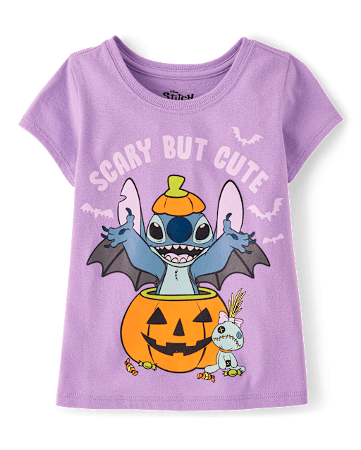 Toddler Girls Scary But Cute Stitch Graphic Tee