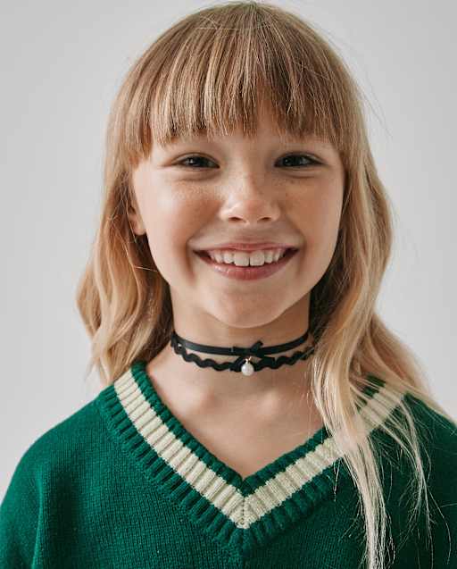 Girls Bow Choker Necklace 7-Pack