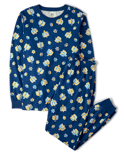 Adult Matching Family Glow Hanukkah Cotton Pajamas