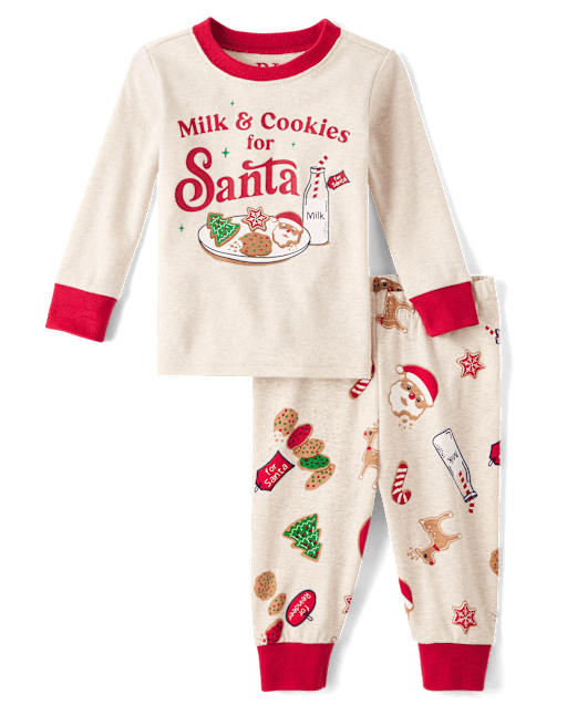 Baby And Toddler Milk And Cookies Snug Fit Cotton Pajamas