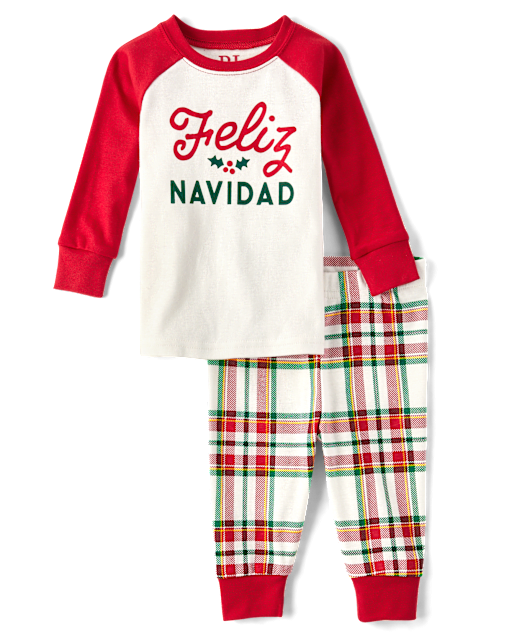 Baby And Toddler Matching Family Feliz Navidad Snug Fit Cotton Pajamas