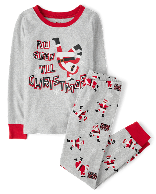 Pyjama ajusté en coton pour enfants avec Père Noël dansant et lumineux