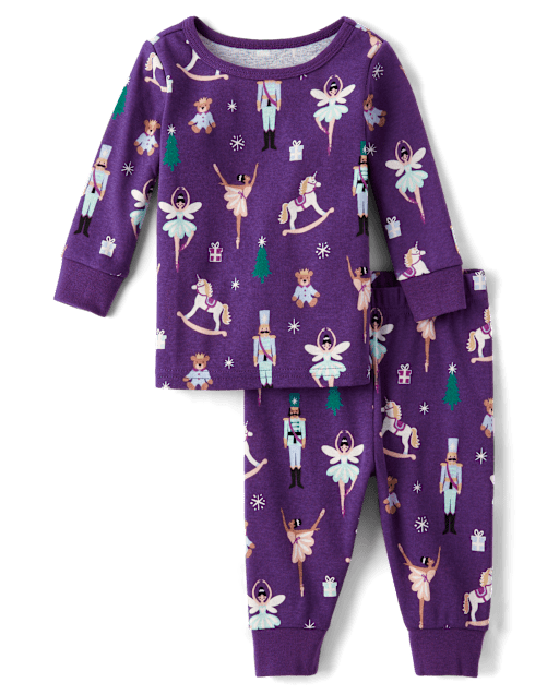 Baby And Toddler Girls Glow Nutcracker Ballerina Snug Fit Cotton Pajamas