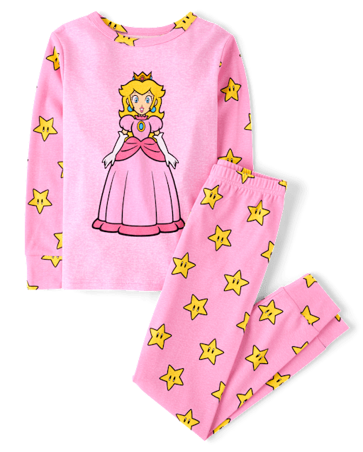 Girls Super Mario™ Princess Peach Snug Fit Cotton Pajamas