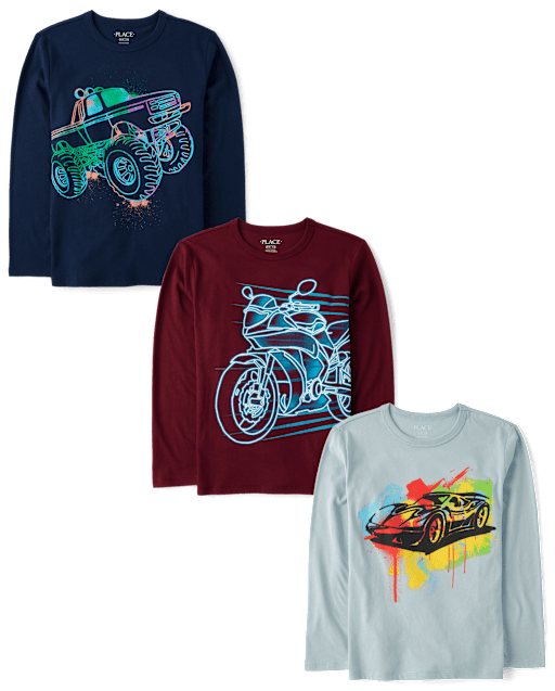 Boys Vehicles Graphic Tee 3-Pack