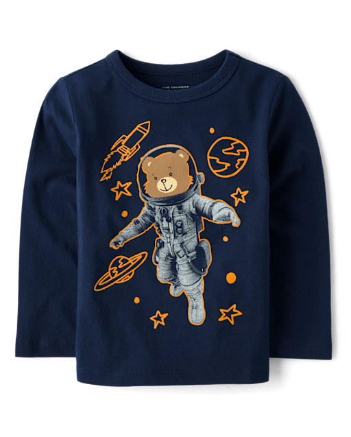 Baby And Toddler Boys Bear Astronaut Graphic Tee