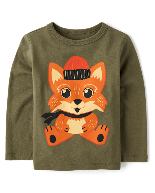 Baby And Toddler Boys Winter Fox Graphic Tee