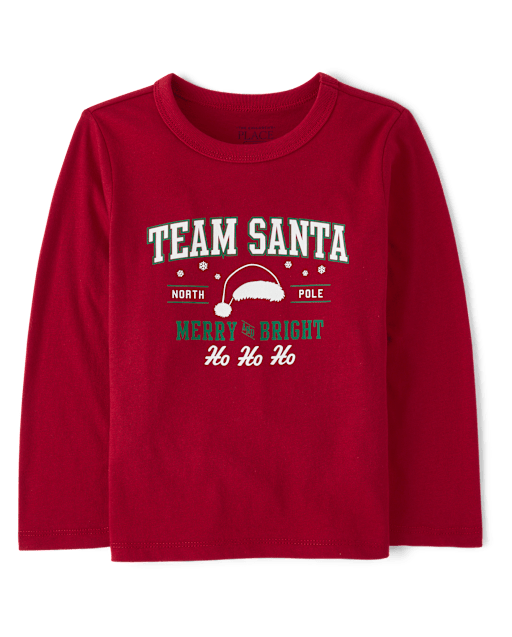 Baby And Toddler Matching Family Team Santa Graphic Tee