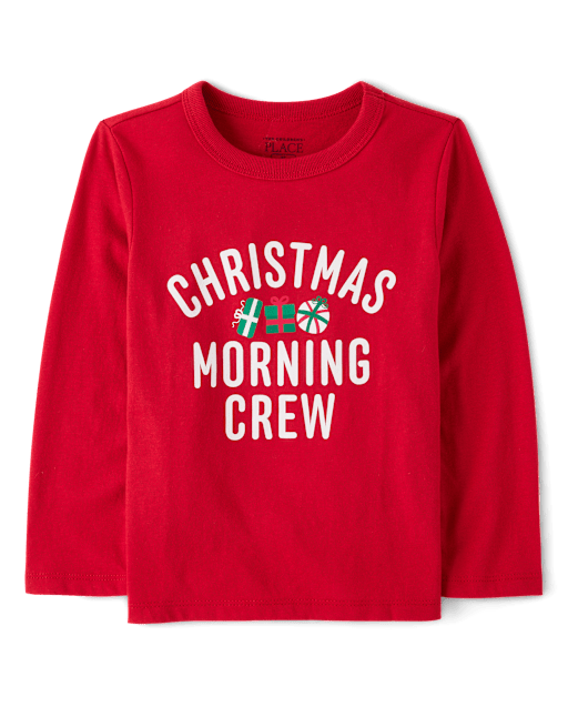 Baby And Toddler Matching Family Christmas Morning Crew Graphic Tee