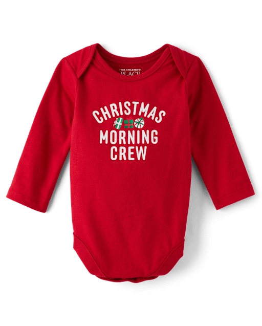 Baby Christmas Matching FamilyMorning Crew Graphic Bodysuit
