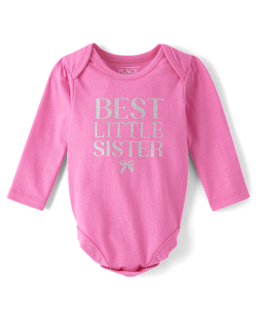 Baby Best Little Sister Graphic Bodysuit