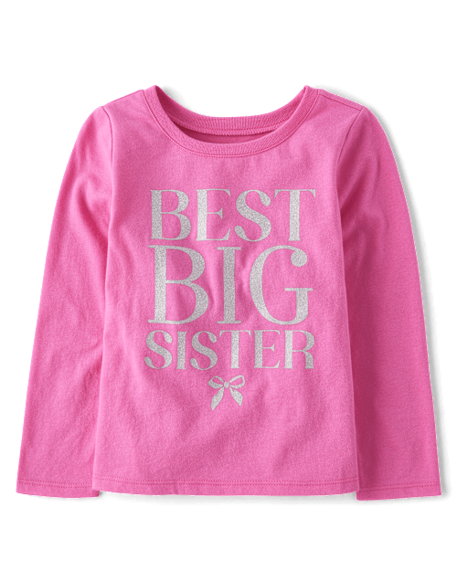 Baby And Toddler Girls Best Big Sister Graphic Tee