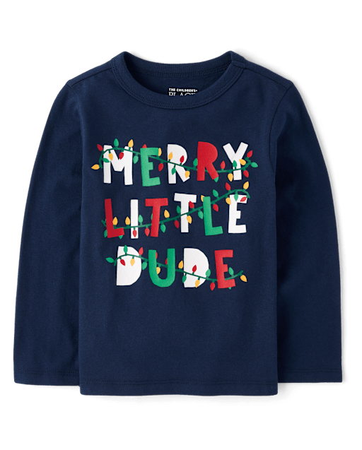 Baby And Toddler Boys Merry Little Dude Graphic Tee
