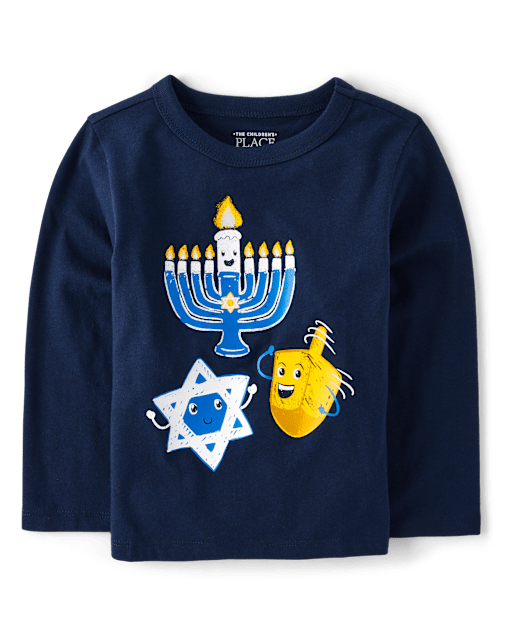 Baby And Toddler Boys Hanukkah Icons Graphic Tee