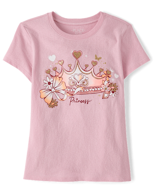 Girls Princess Crown Graphic Tee