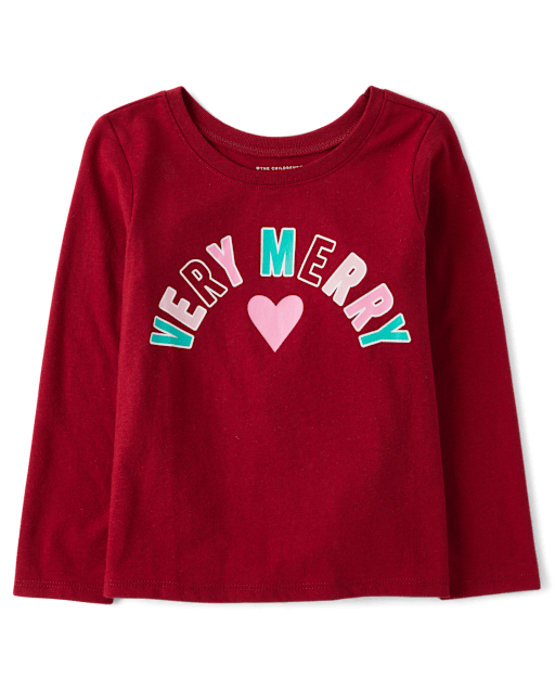 Baby And Toddler Girls Very Merry Christmas Graphic Tee