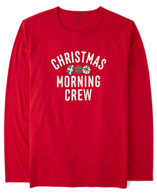 Adult Matching FamilyChristmas Morning Crew Graphic Tee
