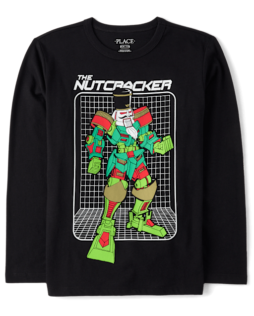 Boys Christmas Robot Nutcracker Graphic Tee