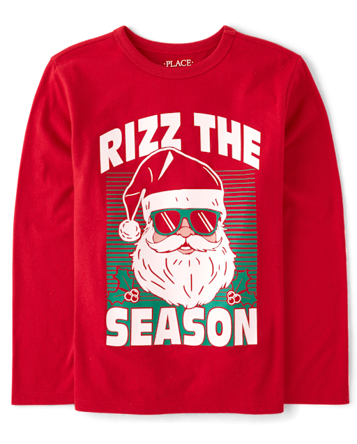 Boys Christmas Rizz The Season Graphic Tee