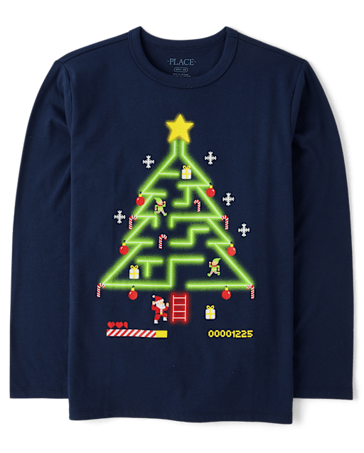 Boys Christmas Gaming Tree Graphic Tee