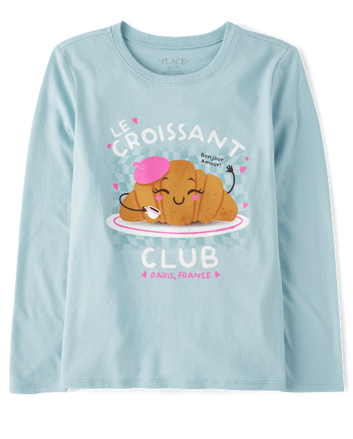 Girls Croissant Club Graphic Tee
