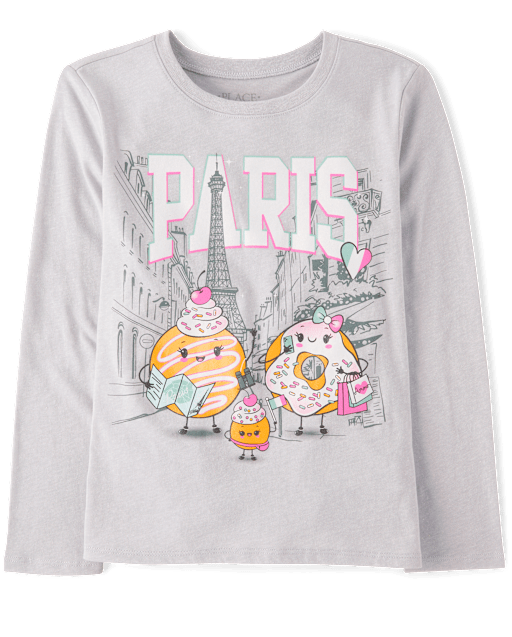 Girls Donuts in Paris Graphic Tee