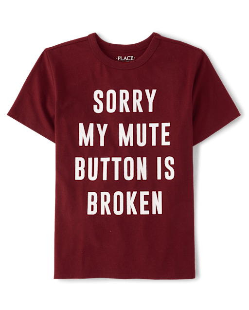 Boys Mute Button Graphic Tee